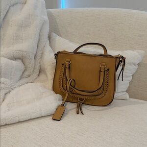 Sole Society Tan Braided Accent Satchel Handbag - Women Bags